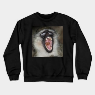 Yawn! Black-faced Vervet Monkey, Kenya. Crewneck Sweatshirt